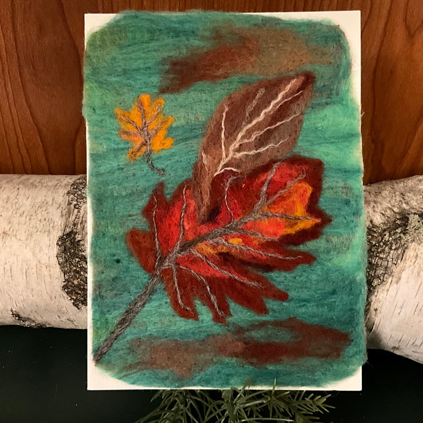 Felted Card- Autumn Leaves