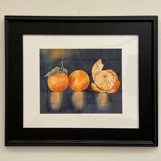 "Orange Reflection”, Framed Original Watercolor