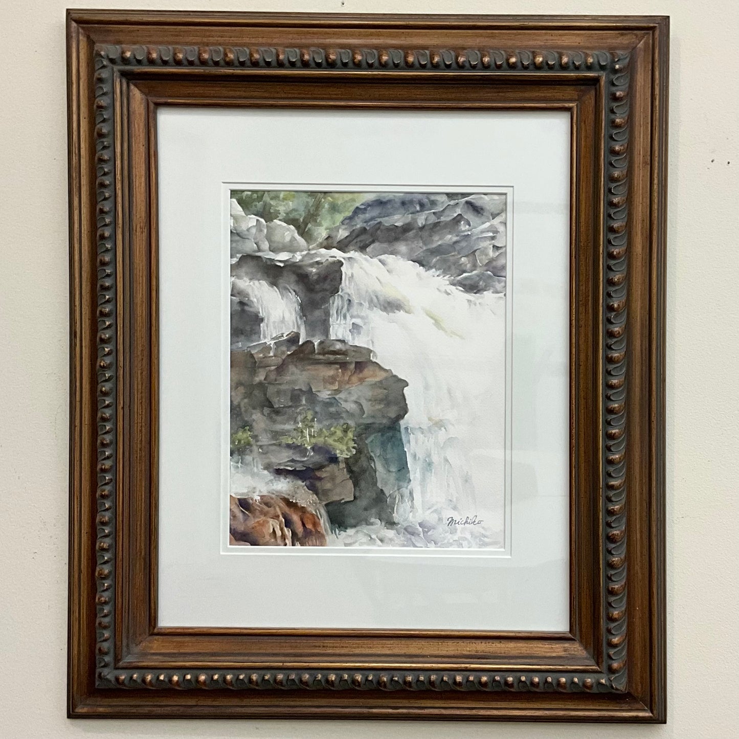 "Stone Valley Falls”, Framed Original Watercolor
