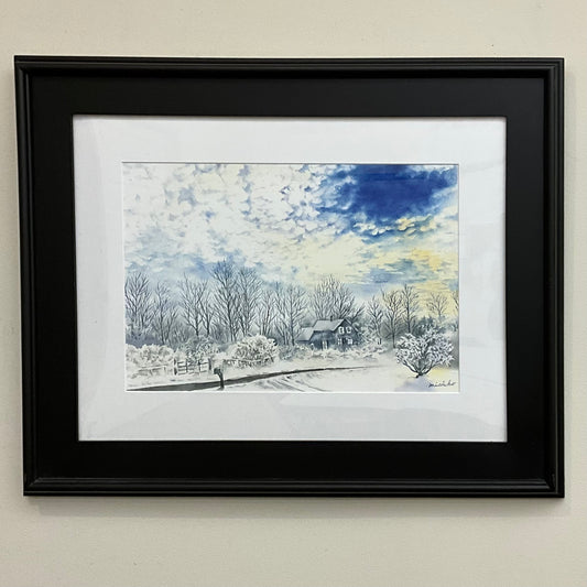 "After the Snow Storm”, Framed Print of Original Watercolor