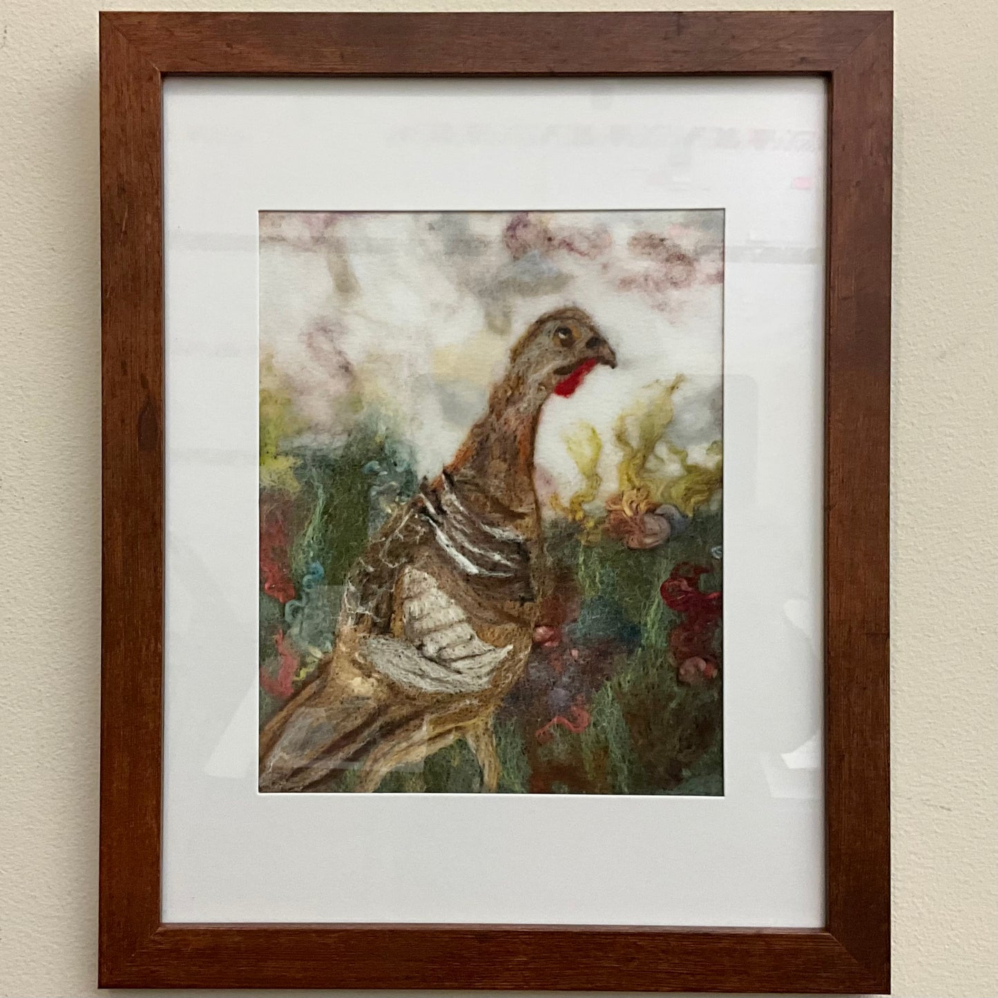 Turkey Trot - Print of Hand Felted Framed Art