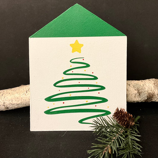 Contemporary Christmas Tree House - Barn Quilt