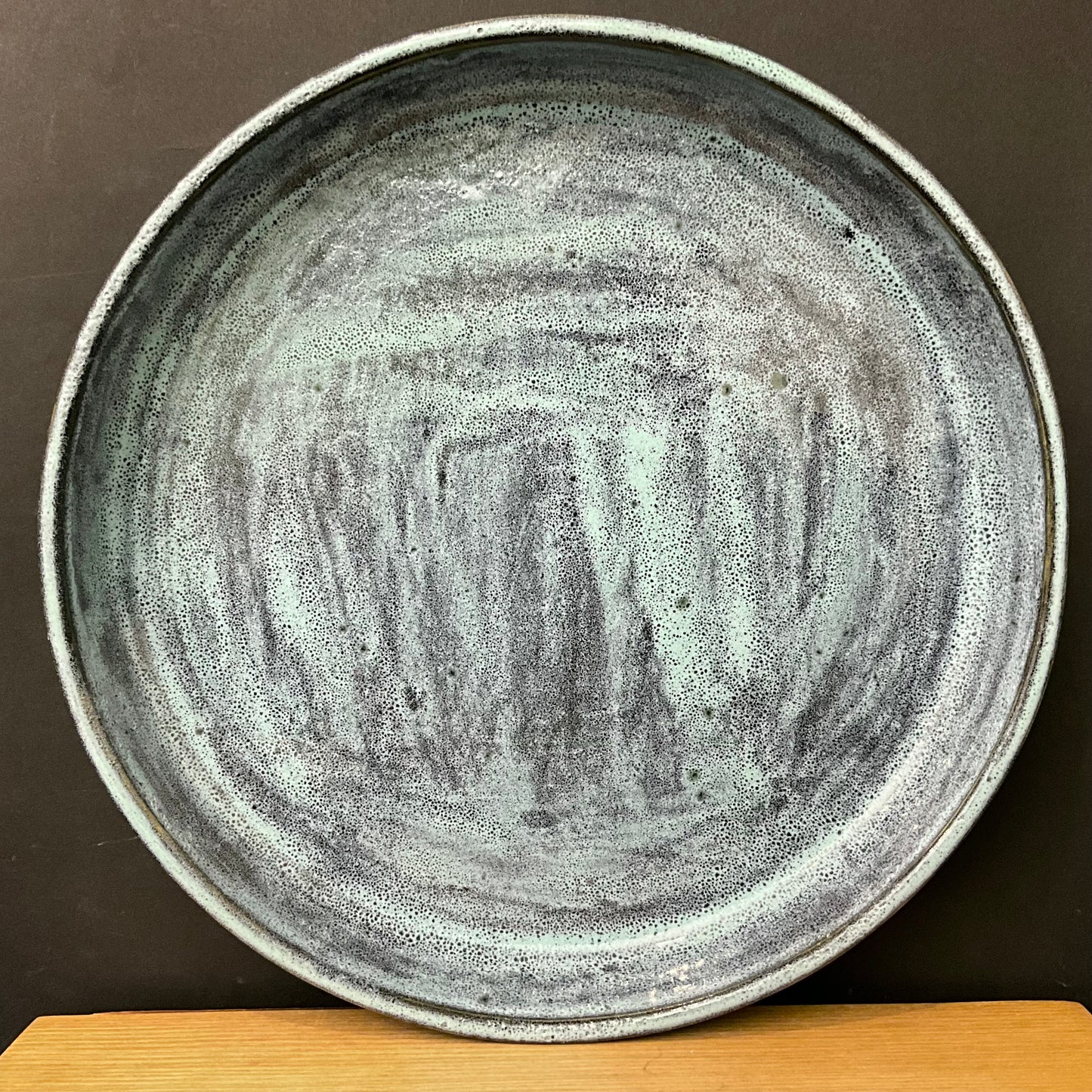 Serving Dish in Soft Aqua over Midnight Blue