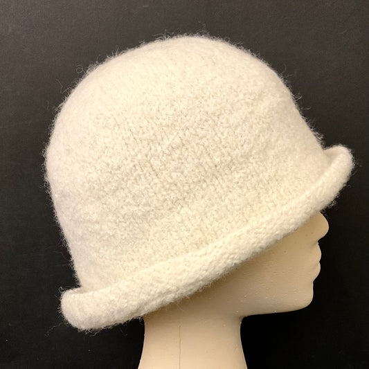 Hand Felted Wool Hat in Winter White