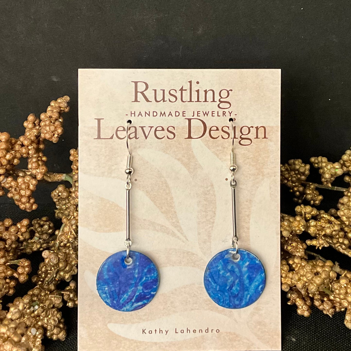 Brilliant Blue Circle Earrings