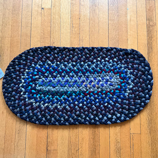 Braided Oval Rug, Blues