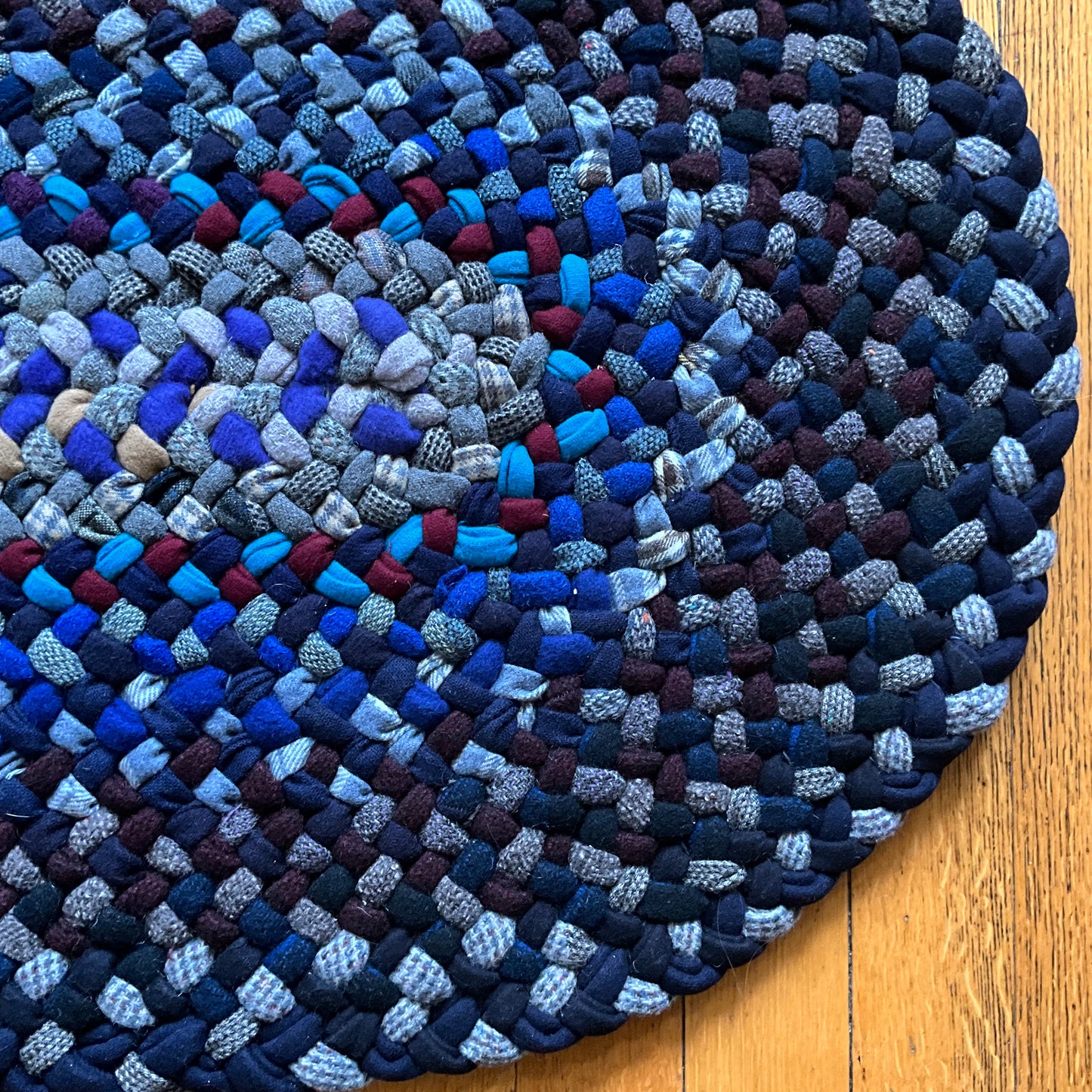 Braided Oval Rug, Blues