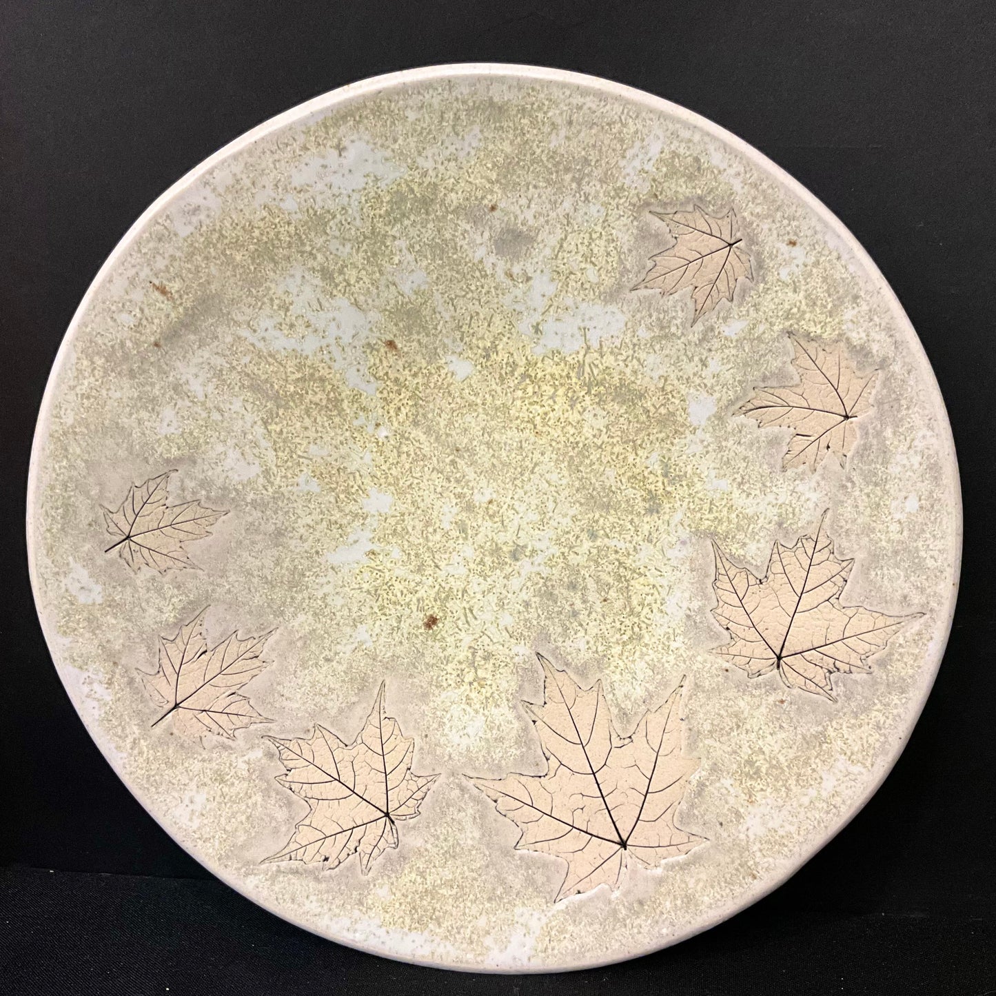 Plate with Maple Leaves, White Glaze