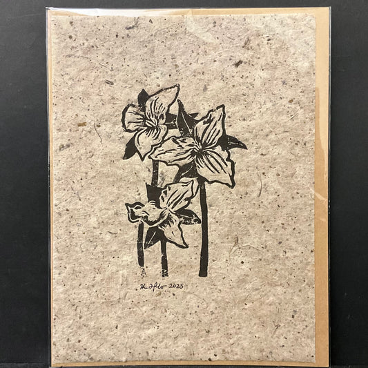 Trillium Linocut Print