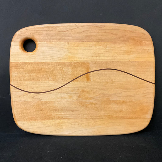 Maple Board with Walnut Inlaid Curve  #2534