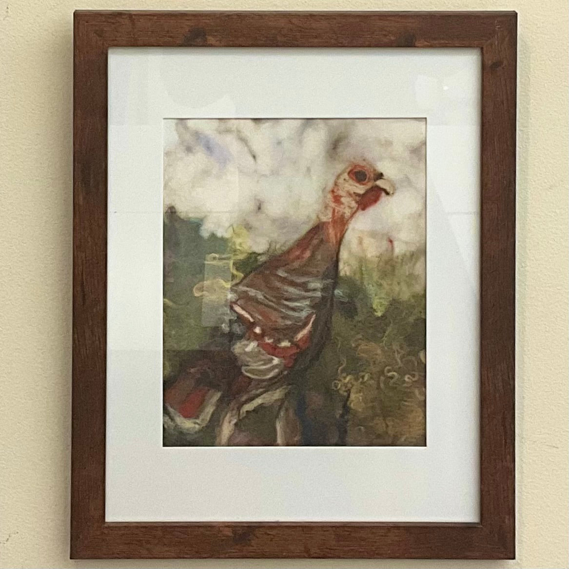Tom Turkey- Print of Hand Felted Framed Art