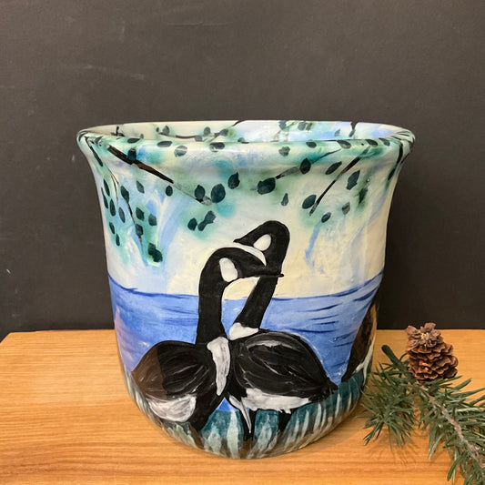 Crock with Canada Geese