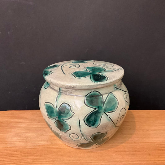 Ginger Jar with Carved Shamrocks