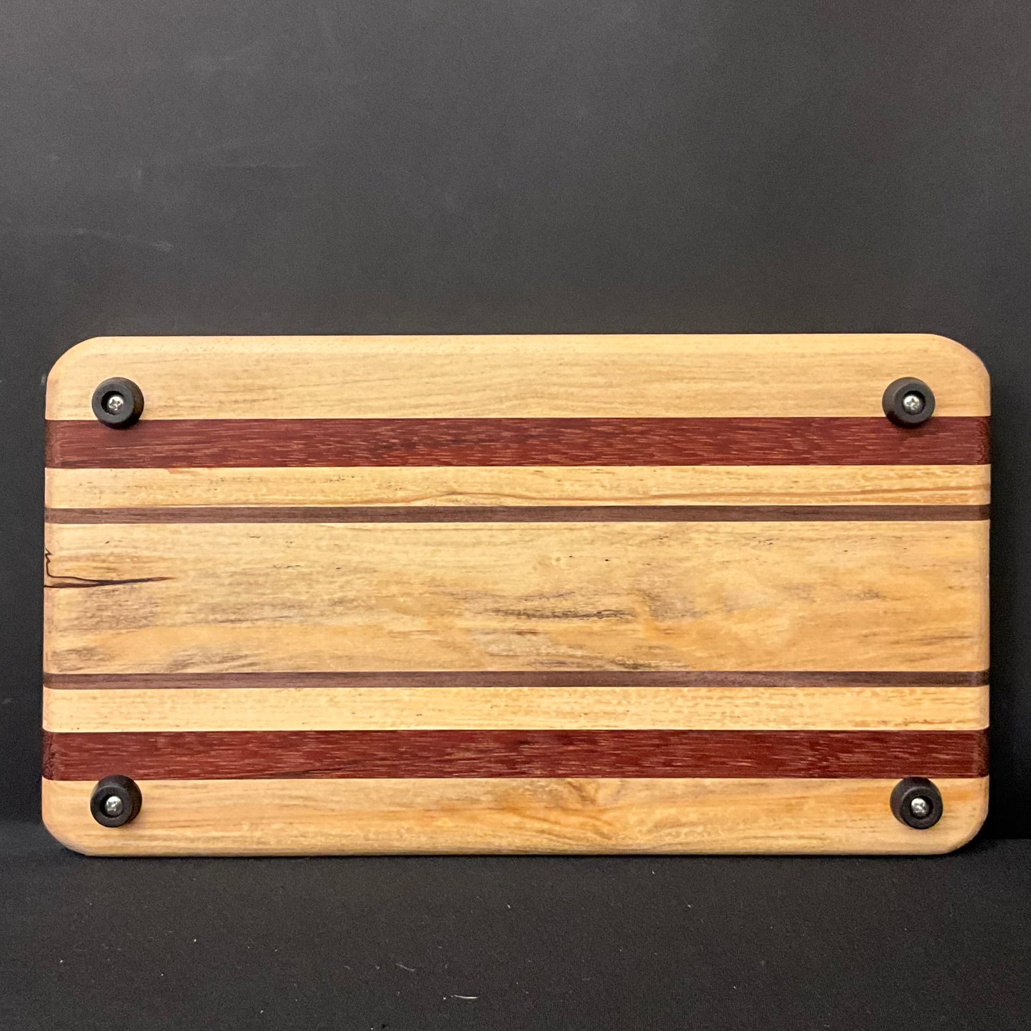 Inlaid Wood Cutting Board with Feet Spalted maple