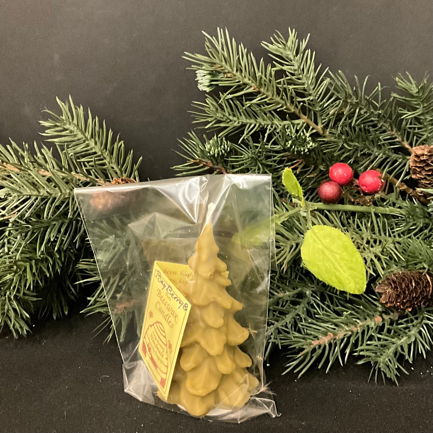 Small Beeswax Bayberry Evergreen Tree candle