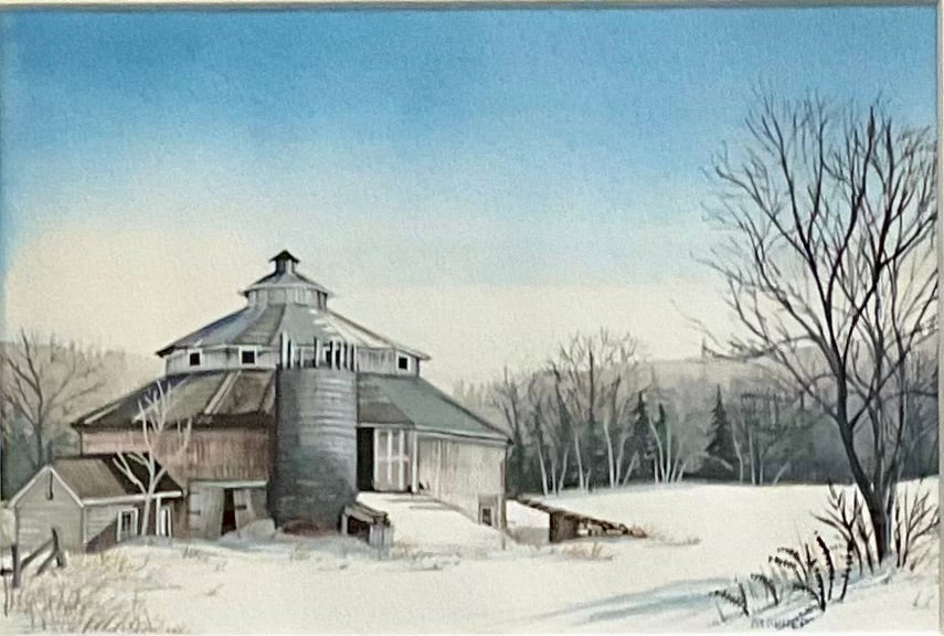 Round Barn, Stockholm Original Painting