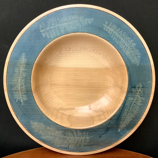 Maple Plate Blue with Yarrow