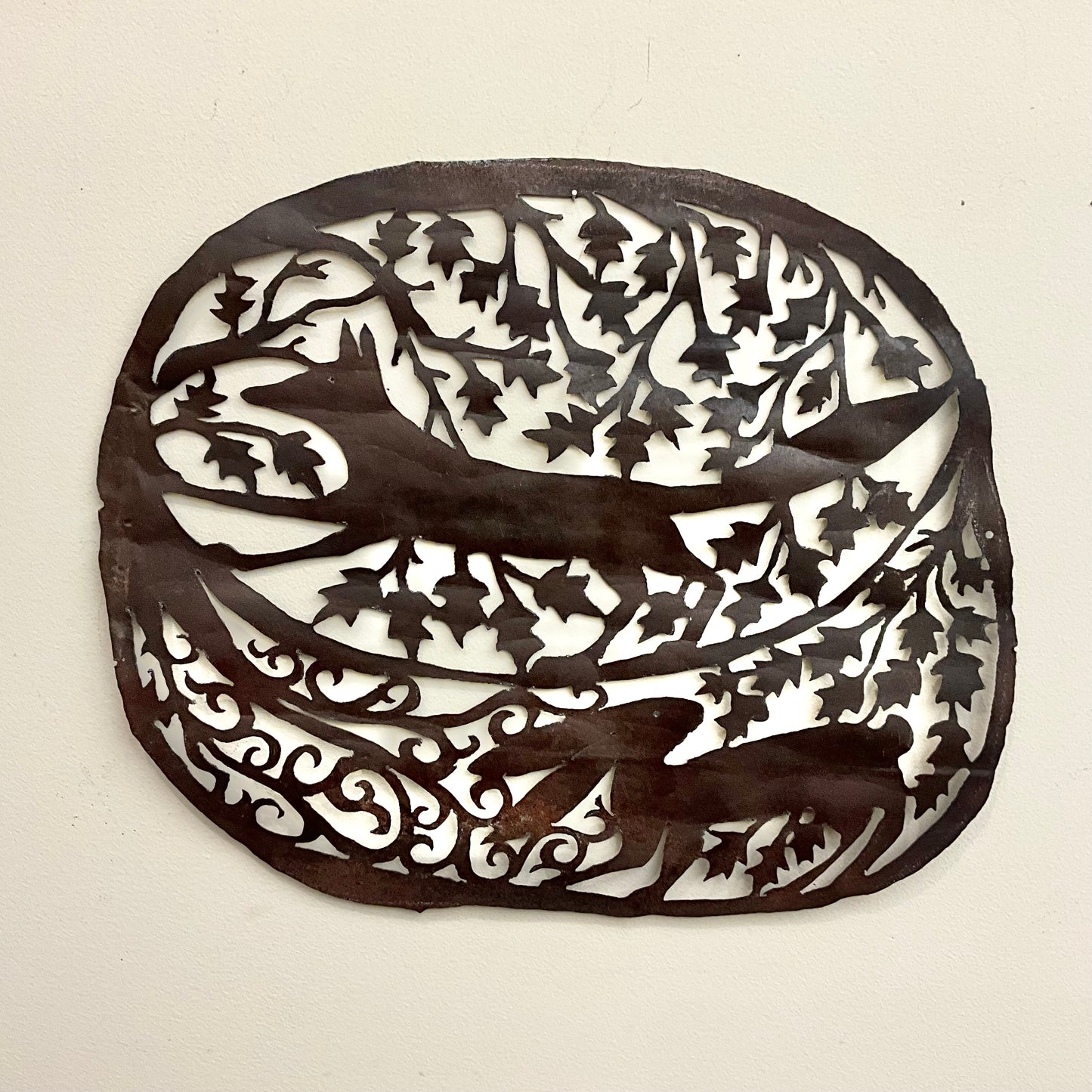 "Fox and Hare", metal wall art