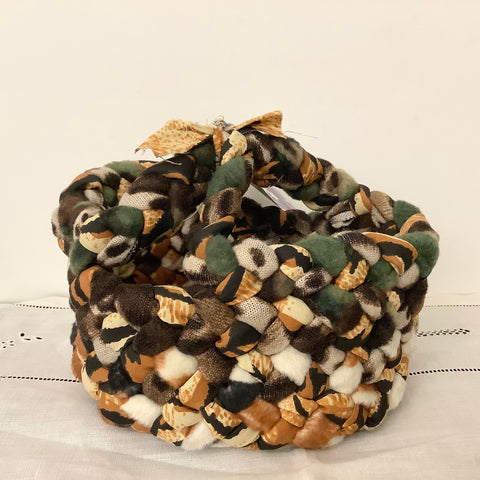 Small Braided Basket Earth Tones