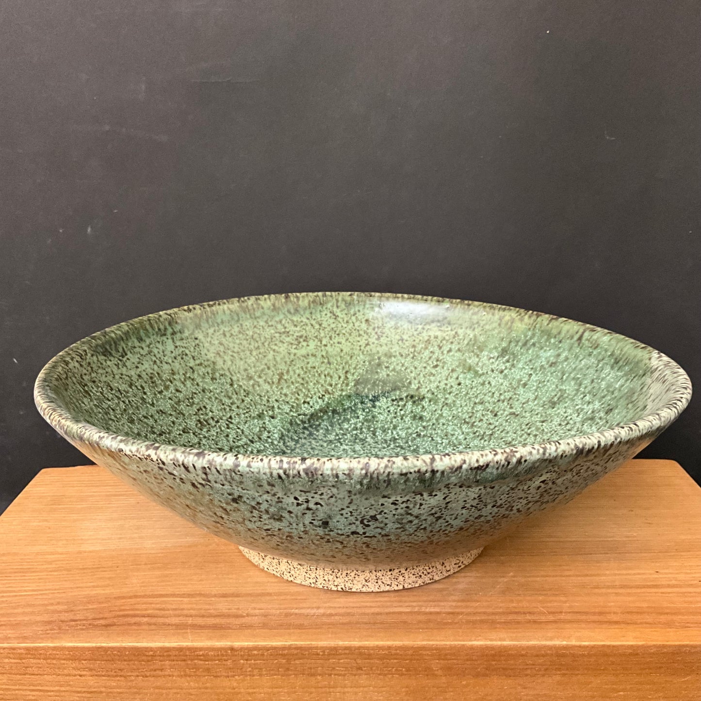 Serving Bowl with Speckled Green Glaze