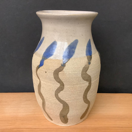 White Vase with Blue “Buds”