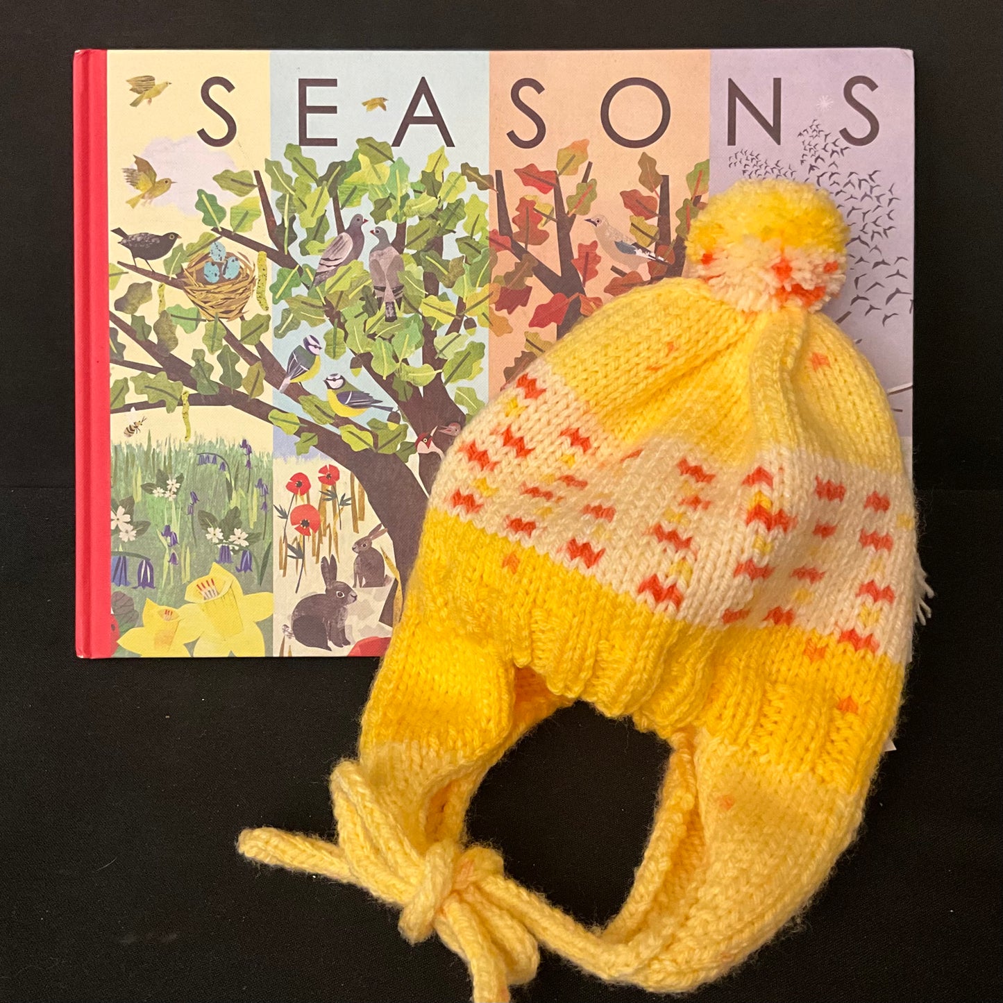 Children’s Knitted Hat with Earflaps in Yellow