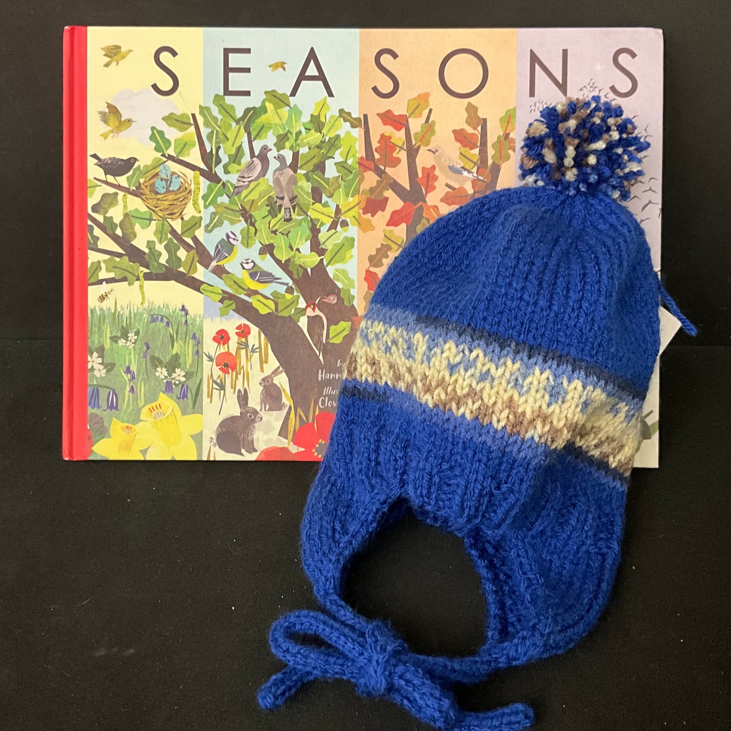 Children’s Knitted Hat with Earflaps in Blue