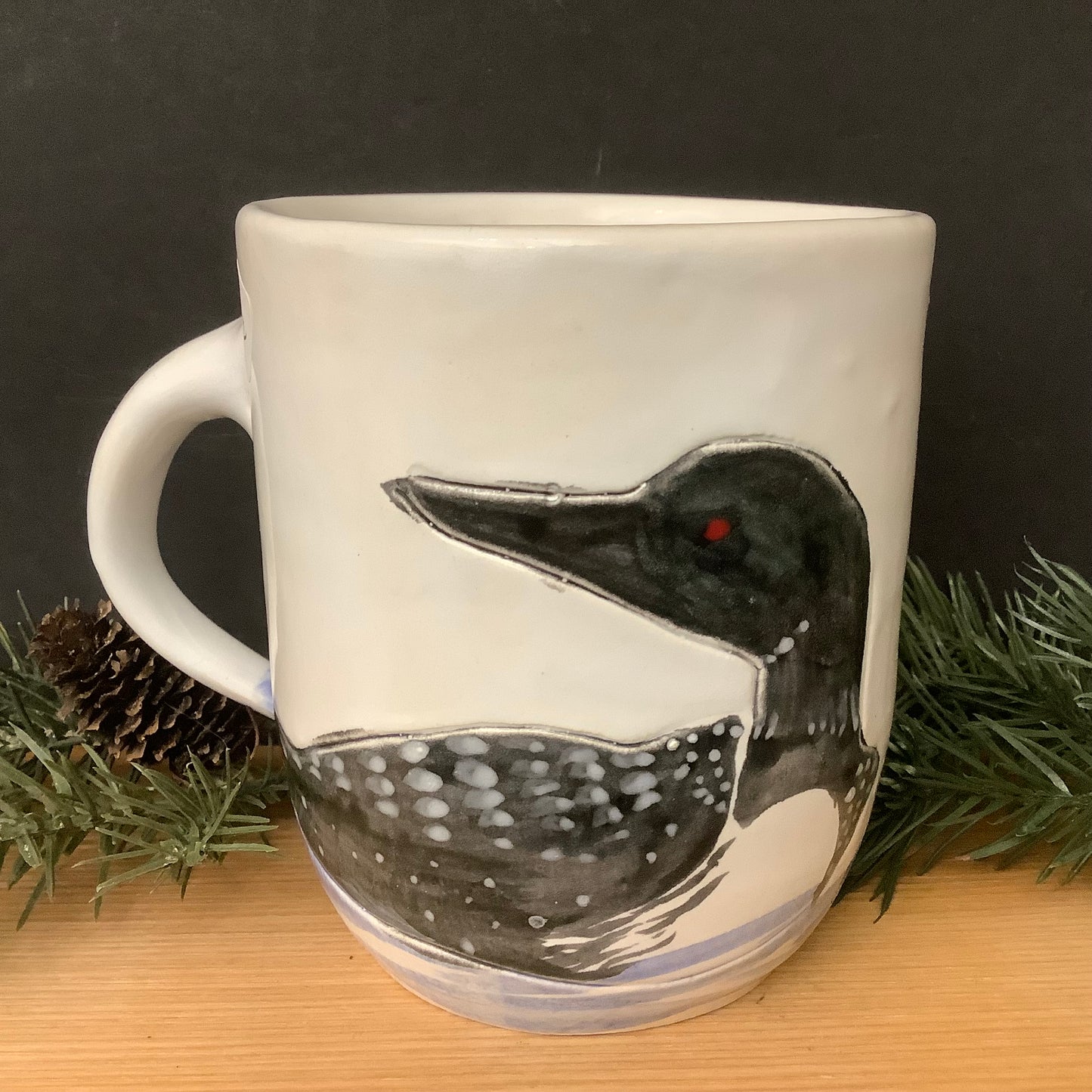 Mug Black Loon on White