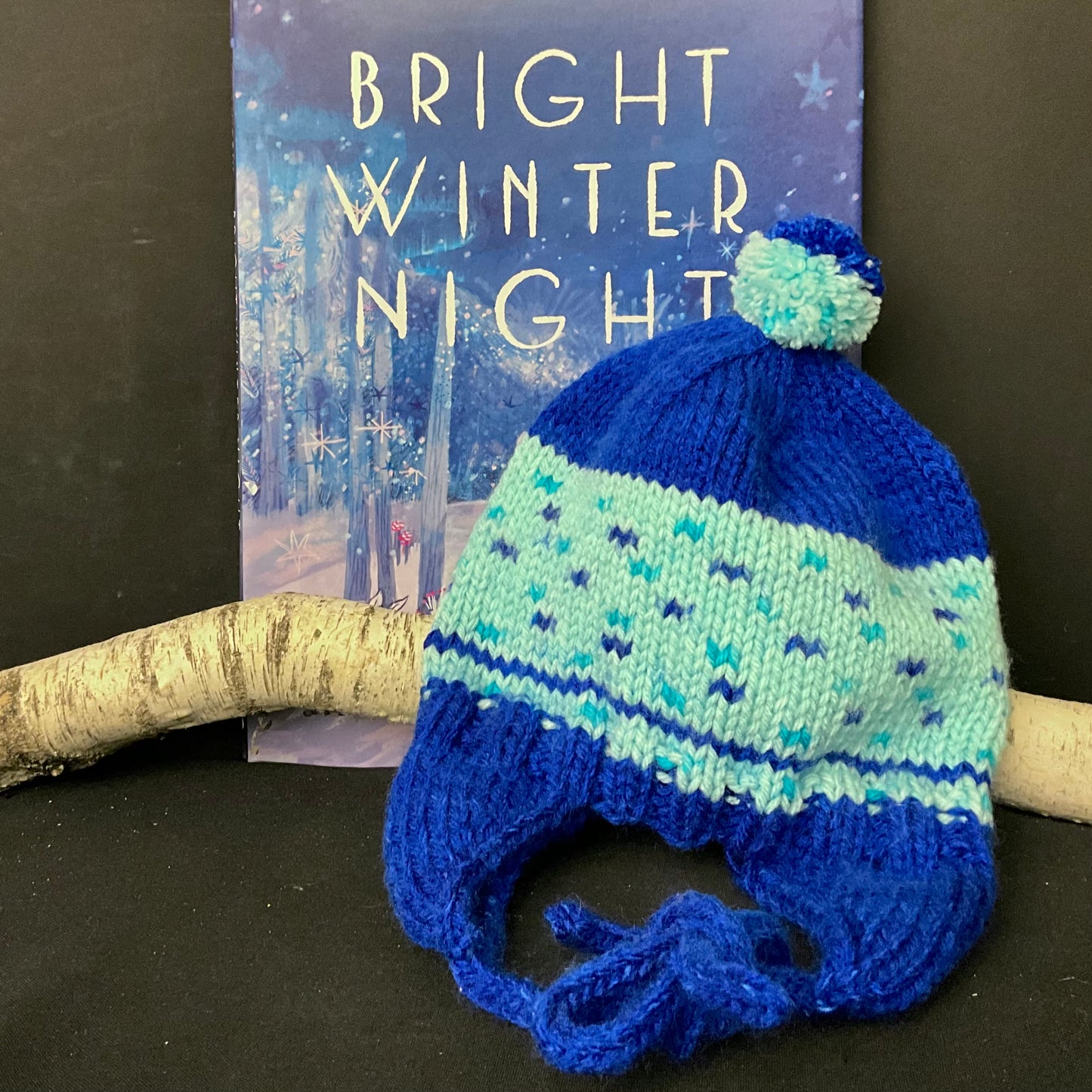 Children’s Knitted Hat with Earflaps in Blue & Aqua