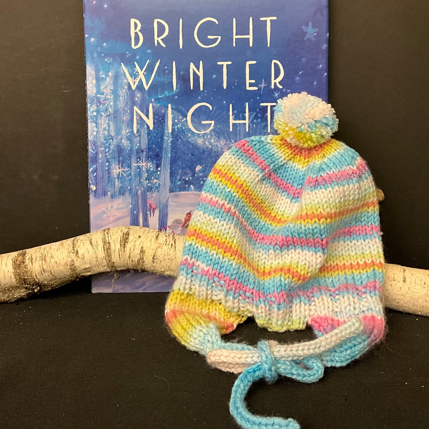 Children’s Knitted Hat with Earflaps in Pastel stripes