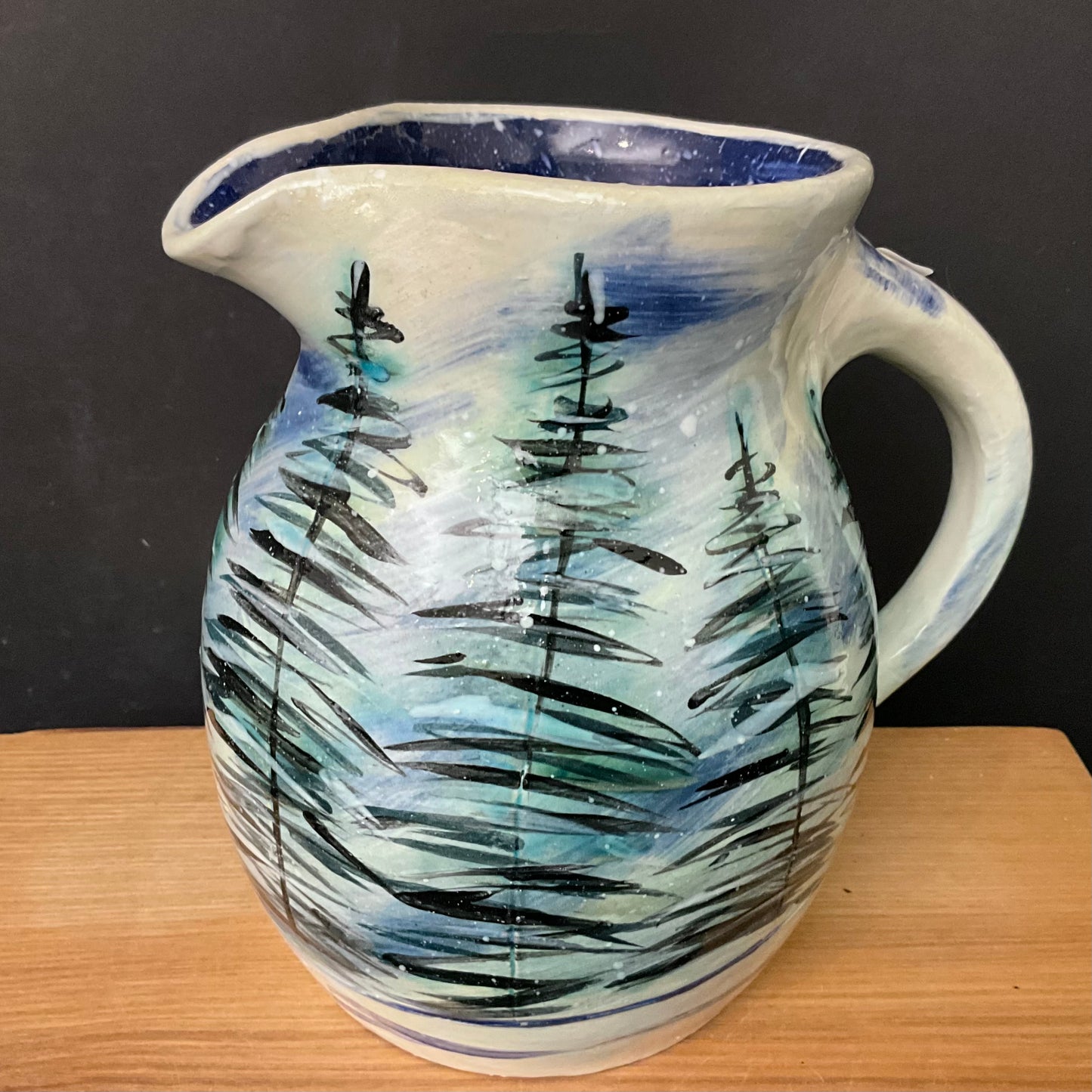 Large Snowy Trees Pitcher