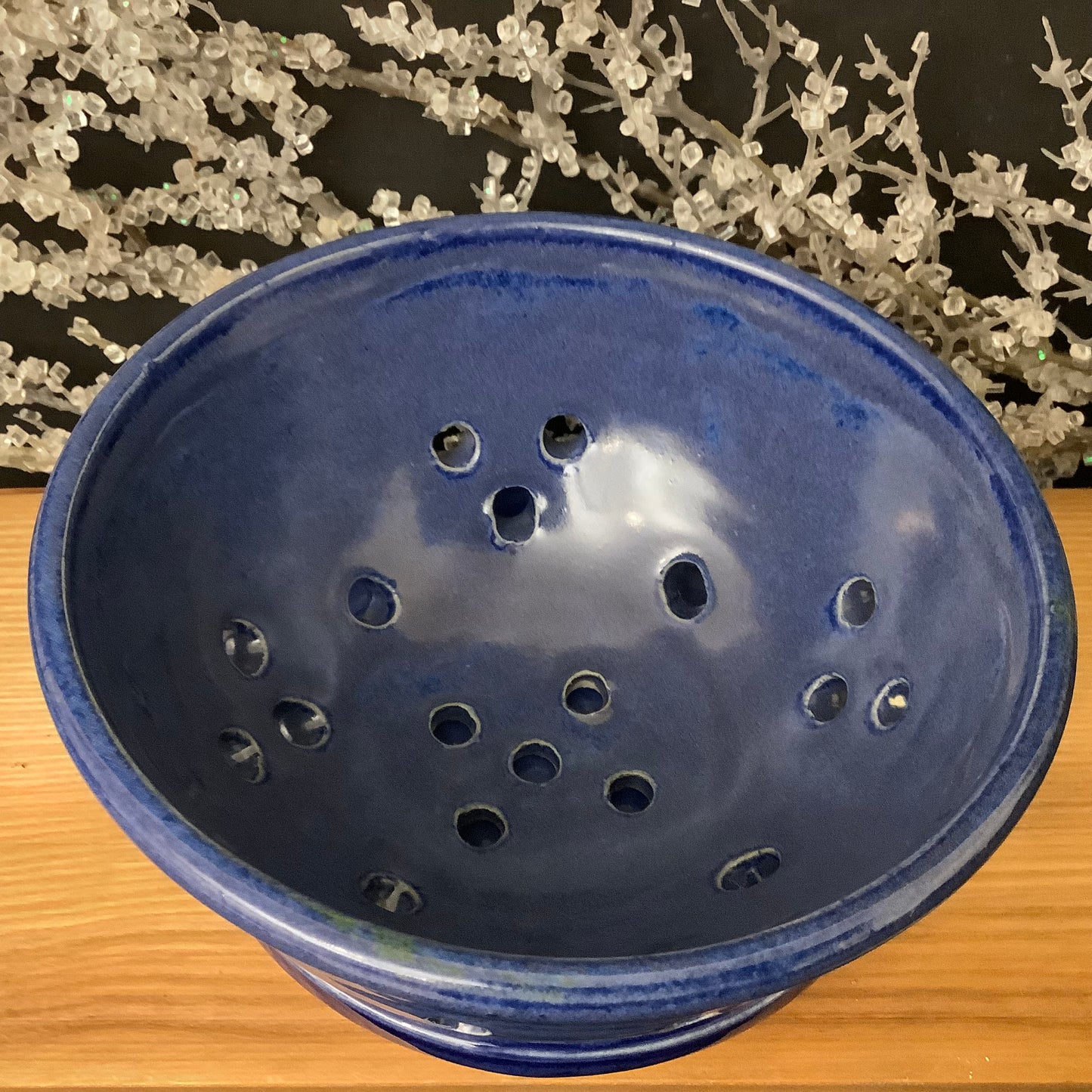 Footed Berry Bowl Deep Blue