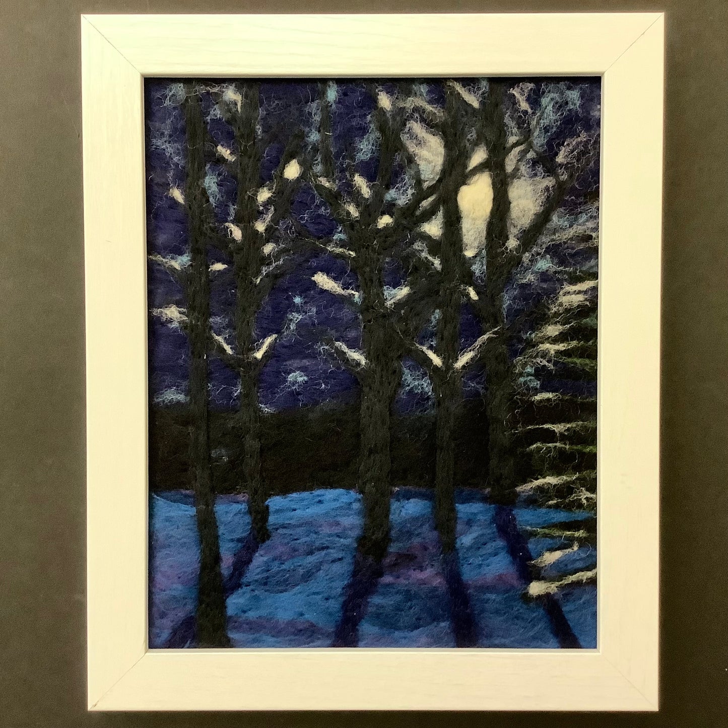 “On a Crisp Night” Hand Felted Framed Art