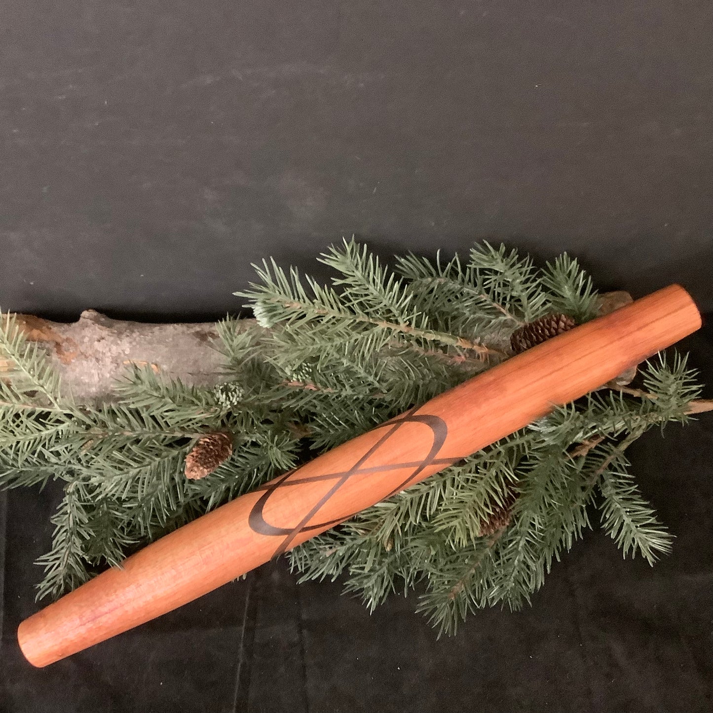 Pastry Rolling Pin Mahogany w Celtic Knot