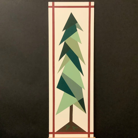 Barn Quilt Tall Evergreen  1’x3’