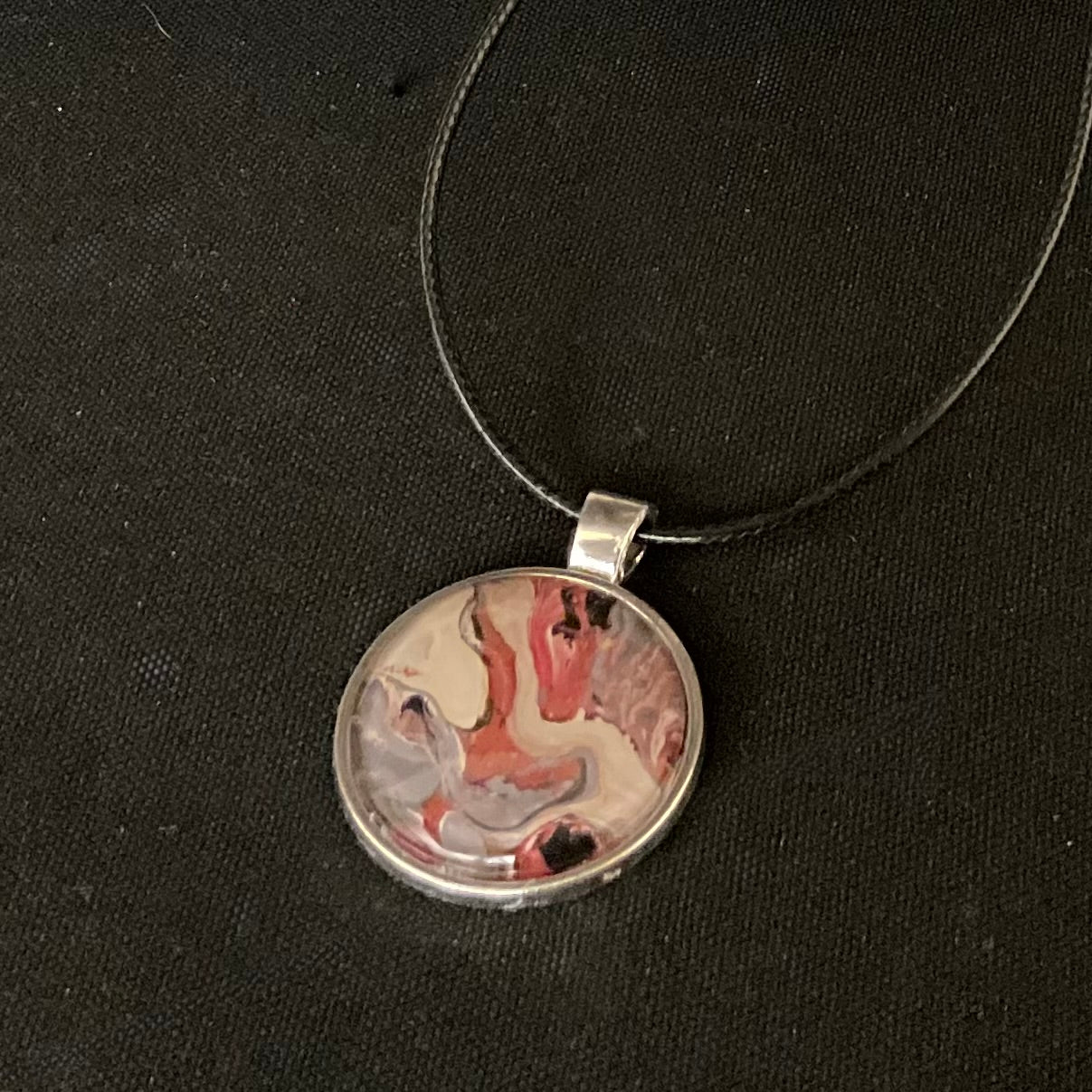 Disc Necklace in Purple and Deep Pink