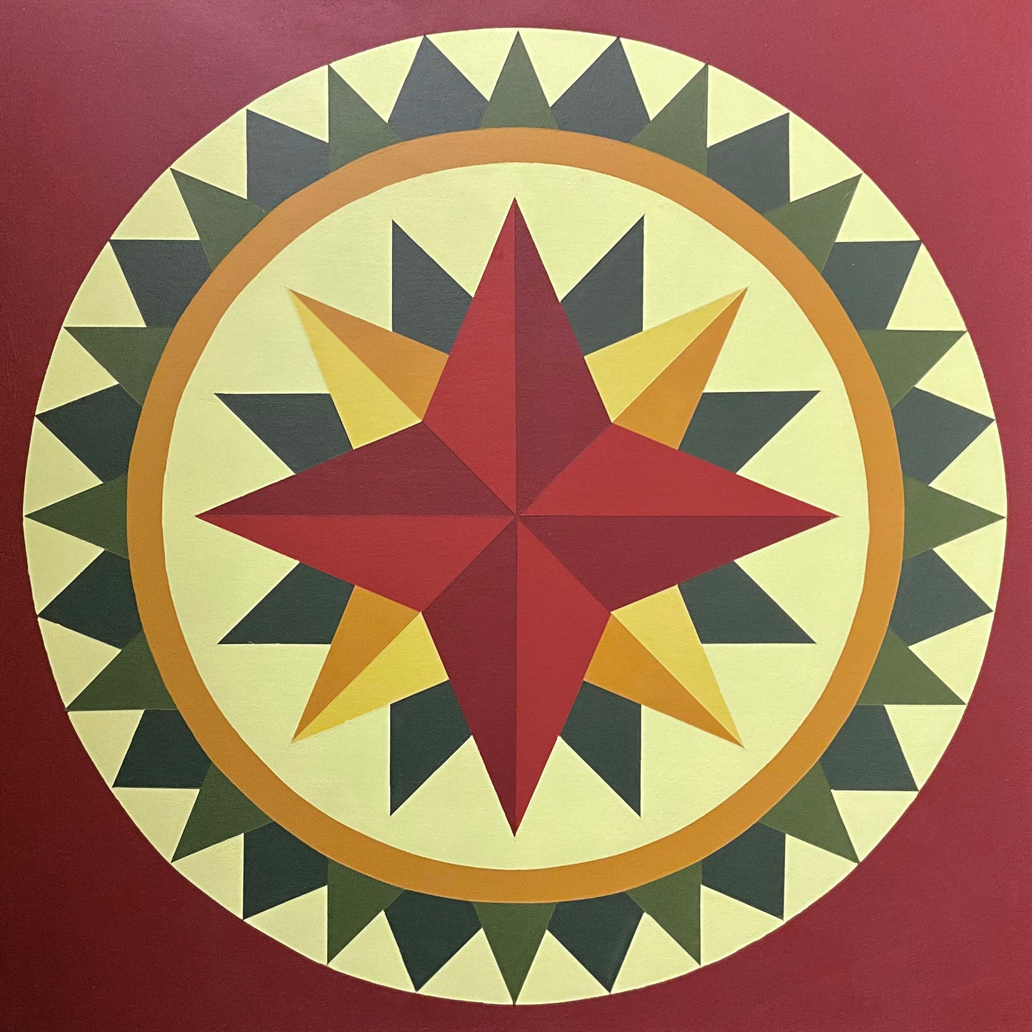 Barn Quilt Mariner’s Compass Variation 2’ x 2’