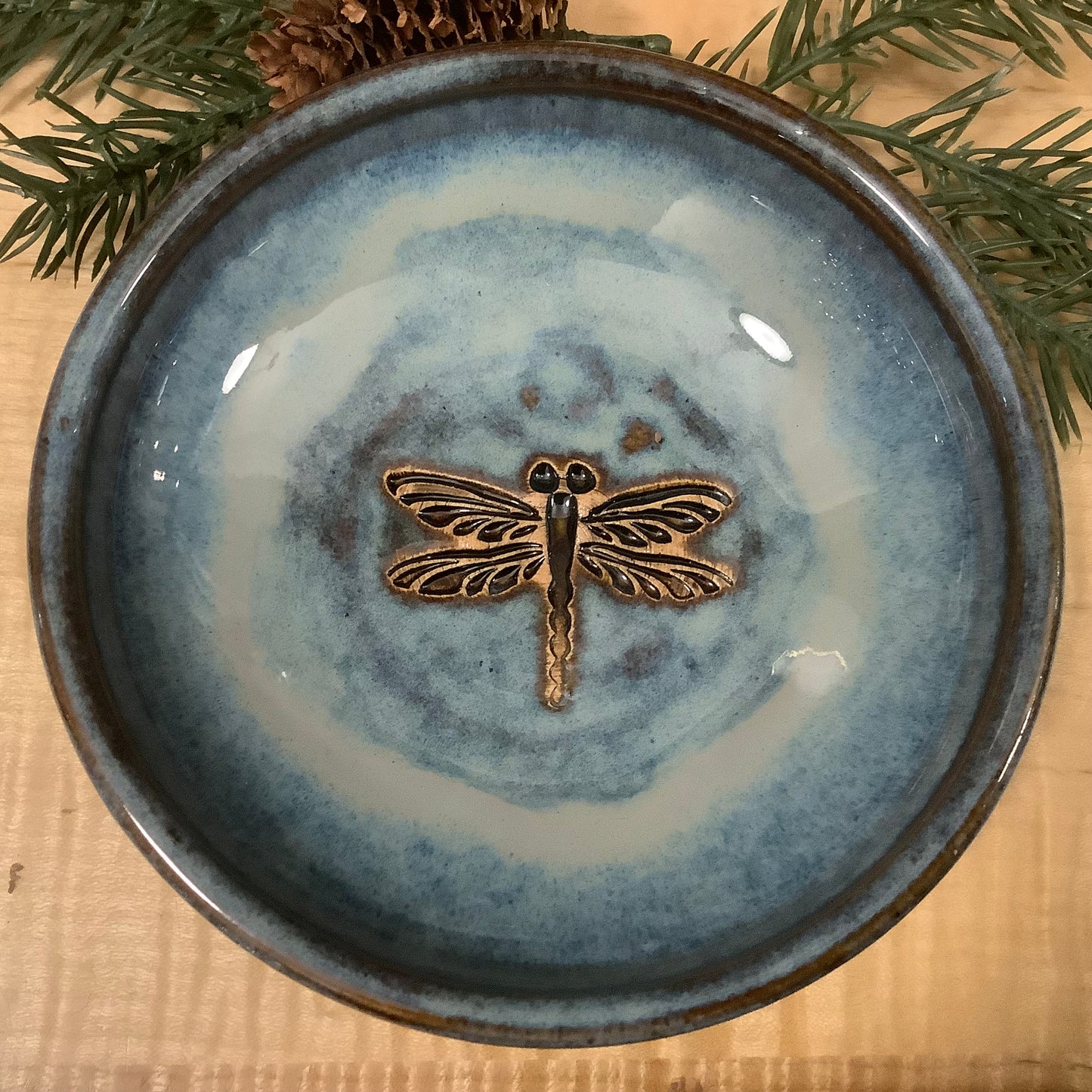 Trinket Dish Dragonfly Design Blue