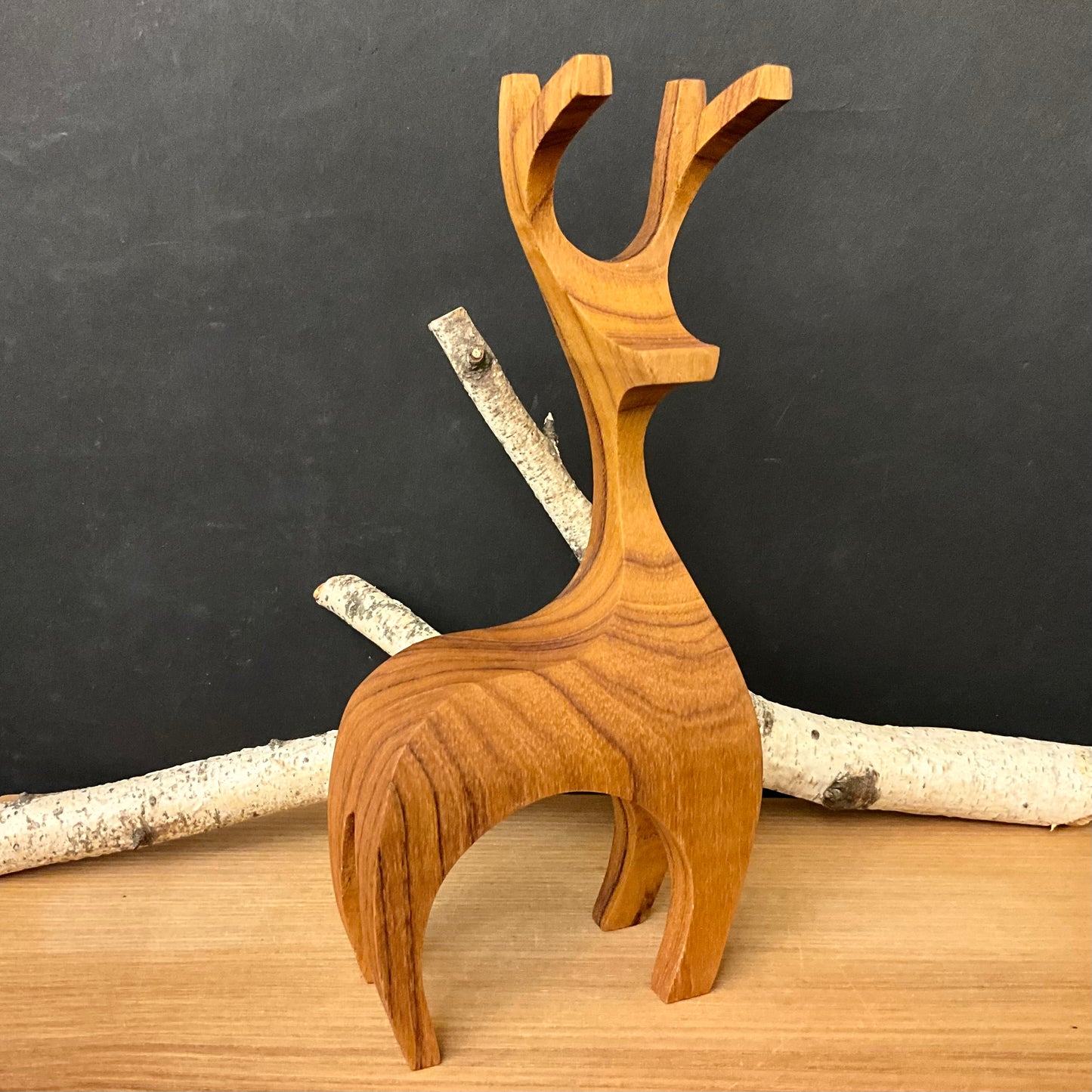 Carved Stylized Deer Hickory