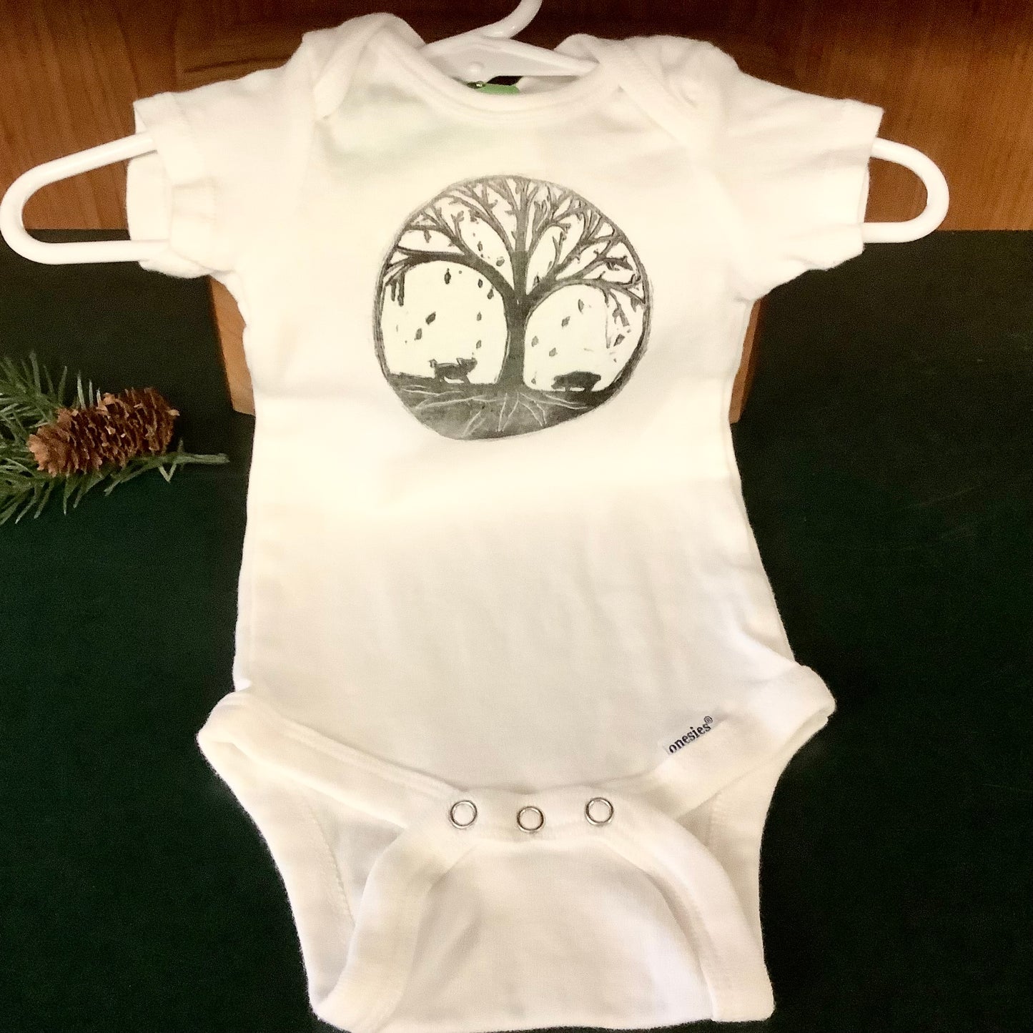 Cotton Onesie Block Print Root