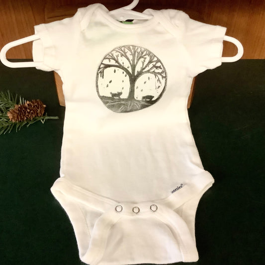 Cotton Onesie Block Print Root