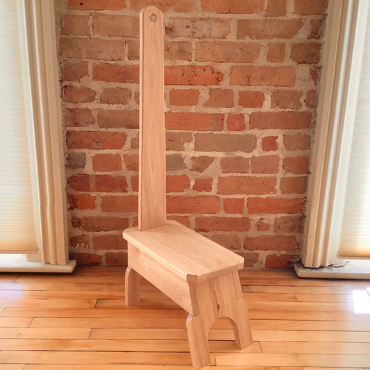 Hickory Step Stool with Carry Handle