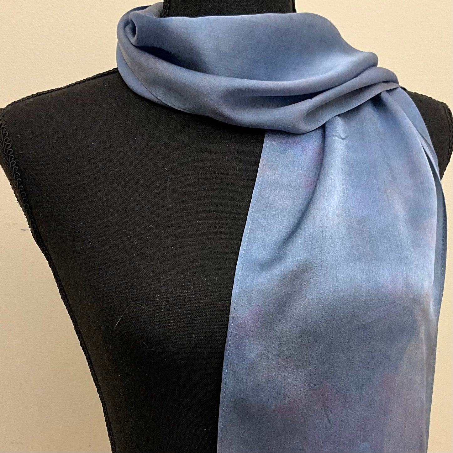 Small Ice Dyed Silk Satin Scarf - Wedgewood