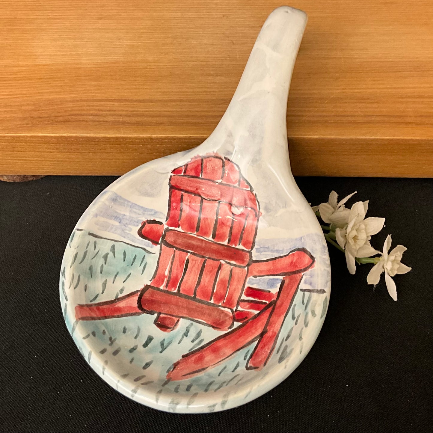 Spoon Rest Red Adirondack Chair