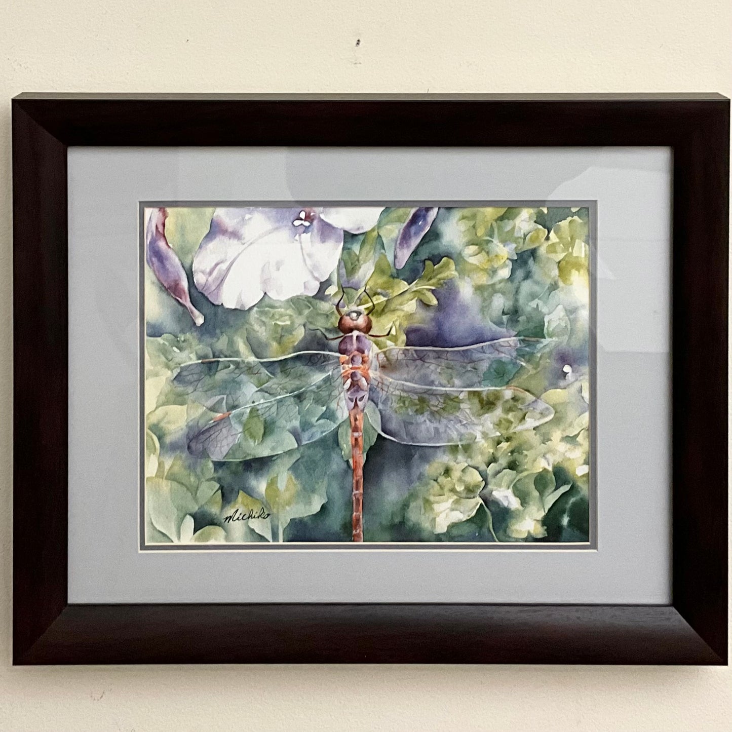 “Dragonfly”, Framed Watercolor Print