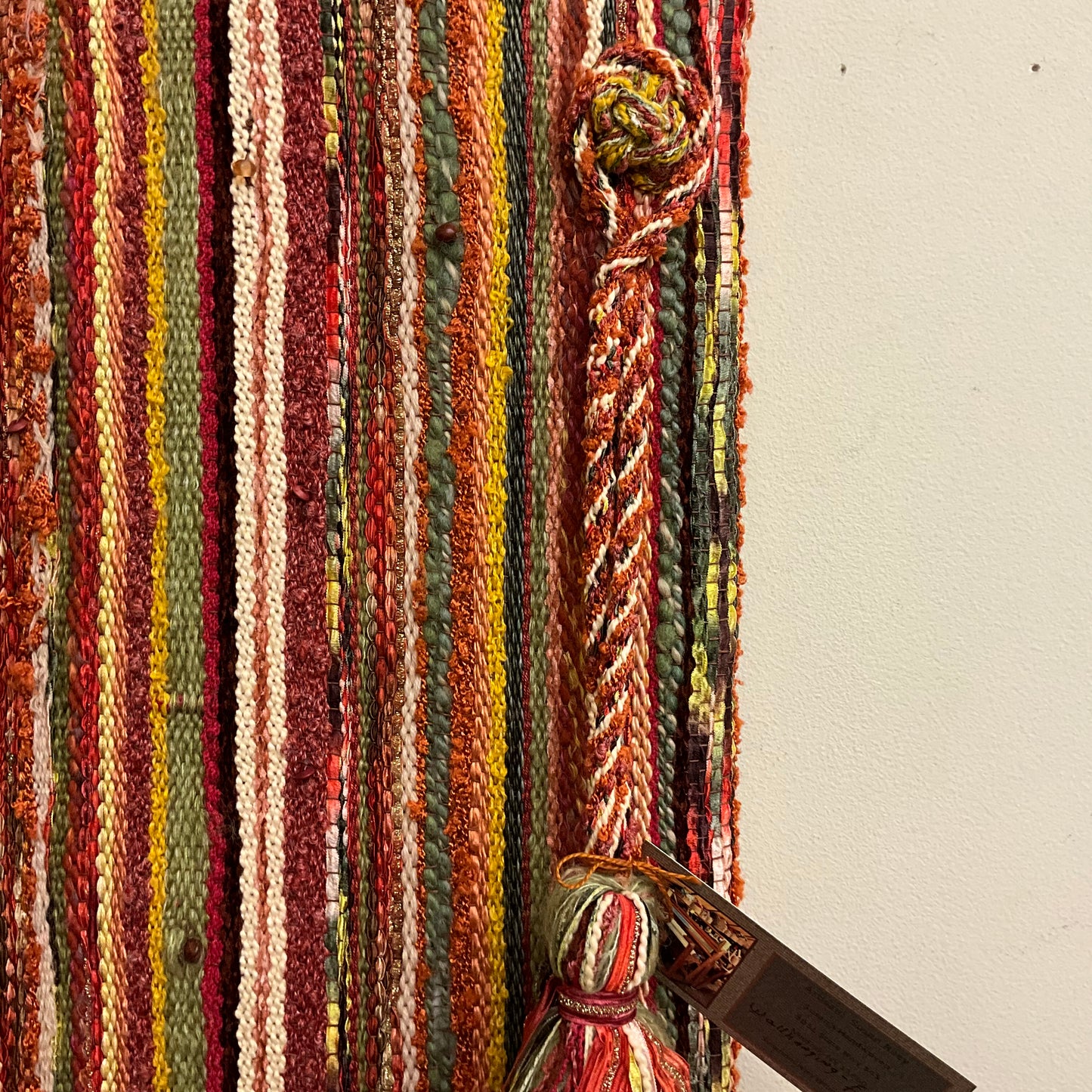 Handwoven Wall Hanging - Fall Along the River Bridge