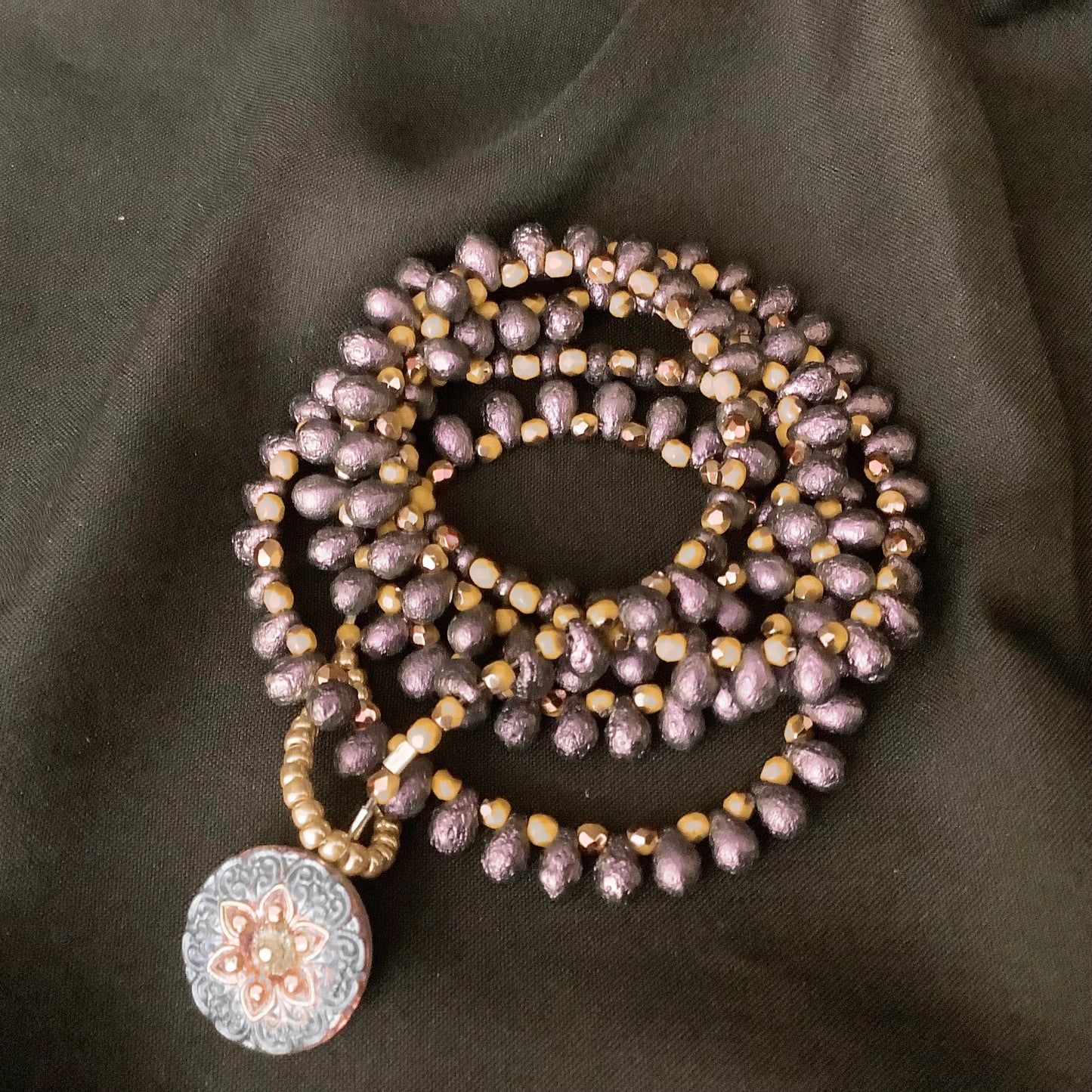 Wrap Bracelet in Purple teardrops