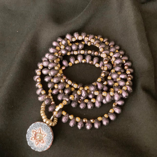 Wrap Bracelet in Purple teardrops
