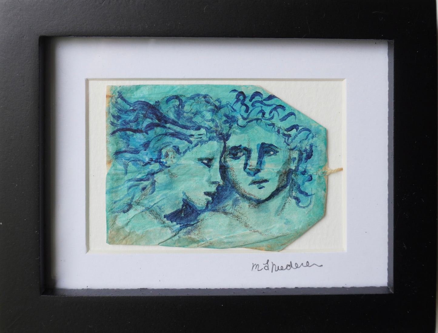 “Teabag Art #3” Original Framed Watercolor