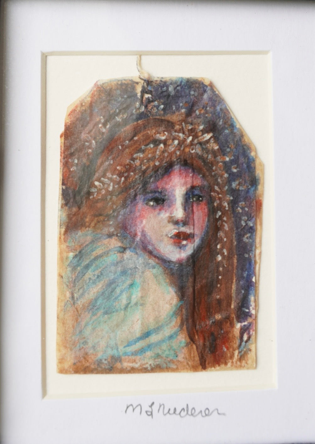 “Teabag Art #4” Original Framed Watercolor
